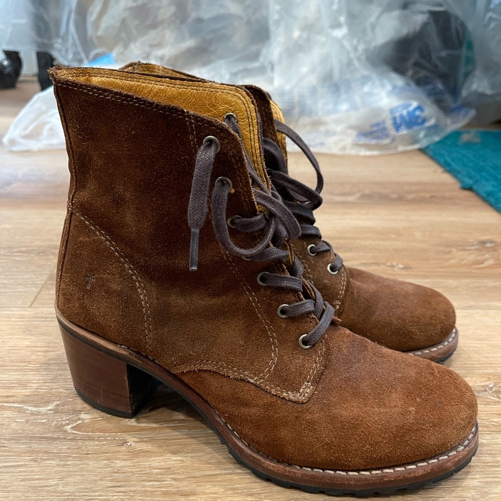 Brown Suede Frye leather Women's Ankle Boots 9m